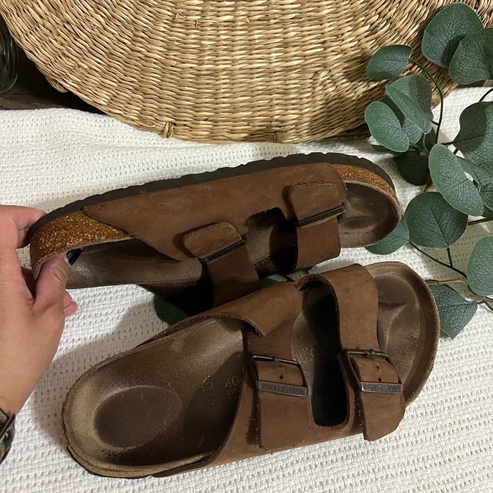 Birkenstock size 40 Brown Double Strap Sandals unisex - Picture 3 of 11